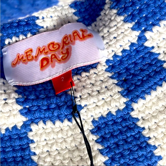 Memorial Day Checkered Crochet Bucket Hat - BNWT - Picture 6 of 7